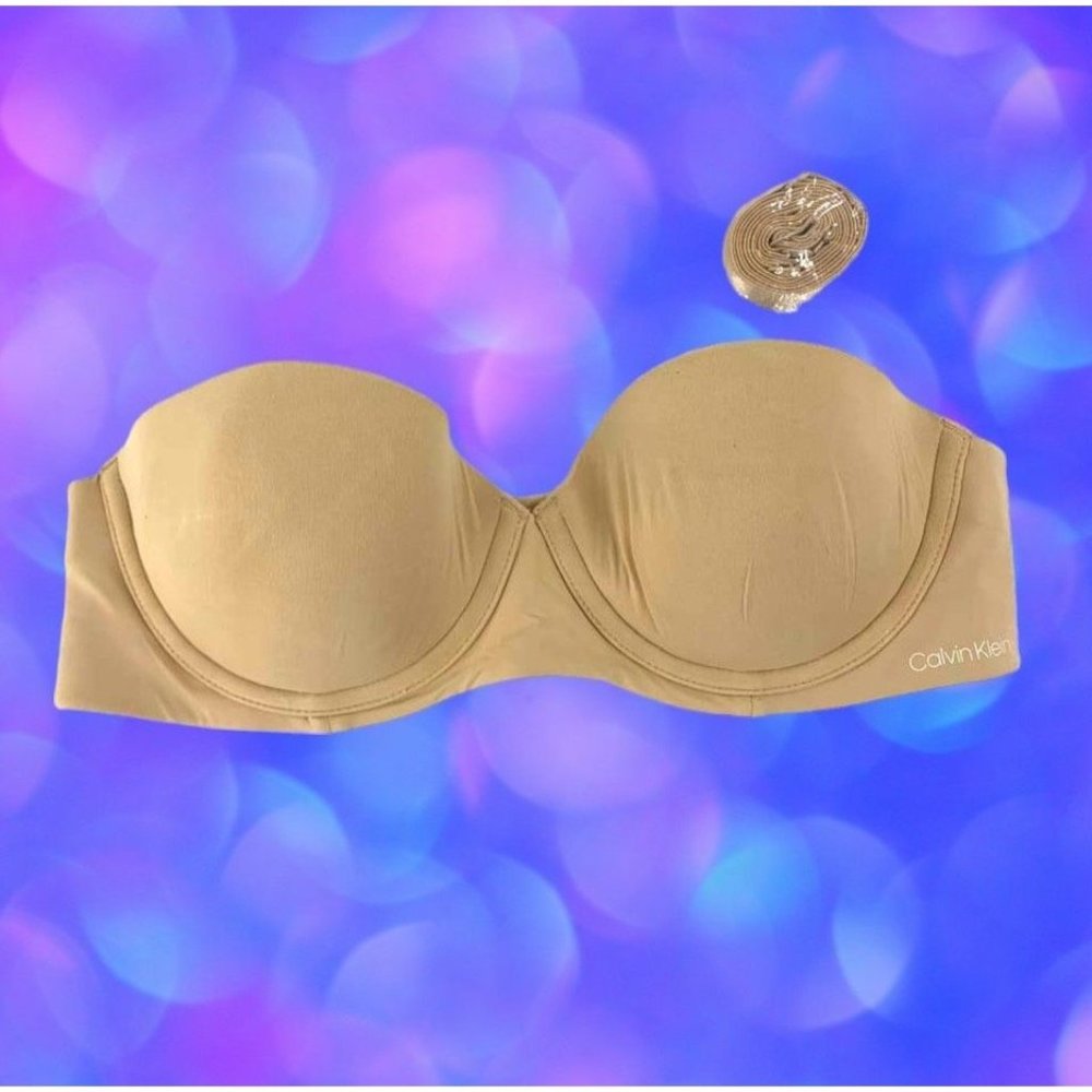 Calvin Klein Womens Constant Strapless Bra 30C Bare Nude QF5528